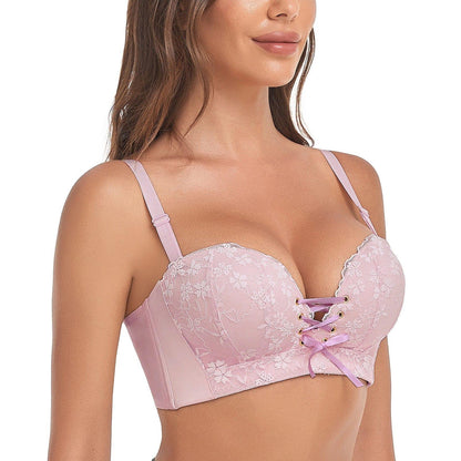 "Add Two Cups" Lace Wirefree Push Up Bra For Women